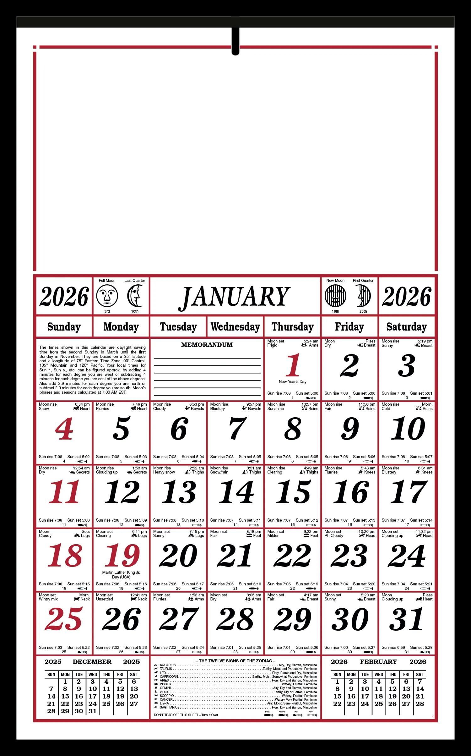 Skinner & Kennedy™ 7-Sheet Almanac 4 of 4