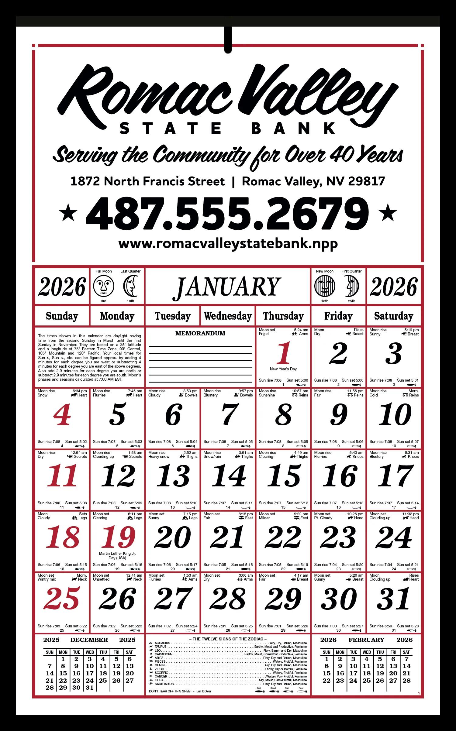 Skinner & Kennedy™ 7-Sheet Almanac 2 of 4