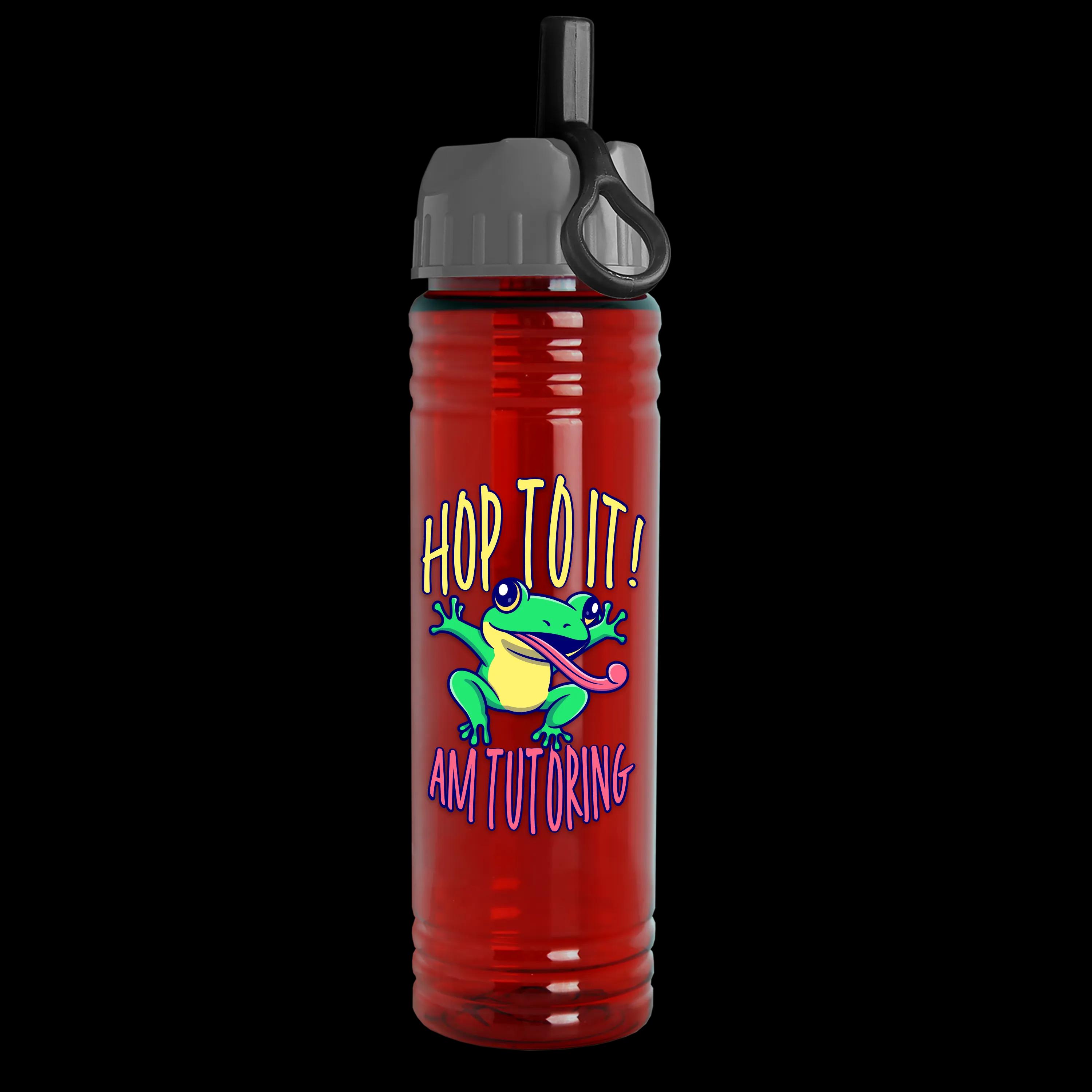Garyline® Slim Fit RPET Bottle with Ring-Straw Lid - 24 oz. 44 of 48