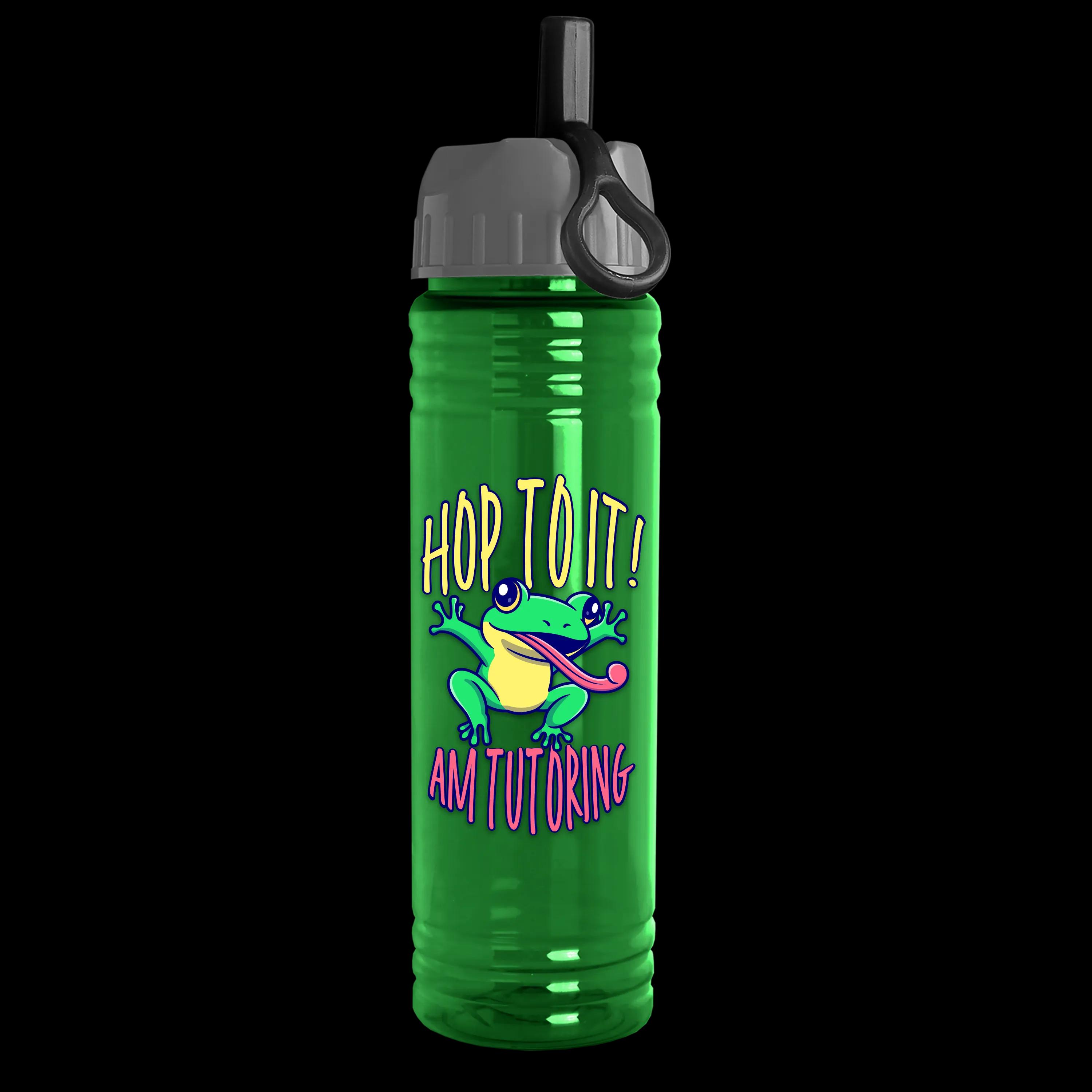 Garyline® Slim Fit RPET Bottle with Ring-Straw Lid - 24 oz.