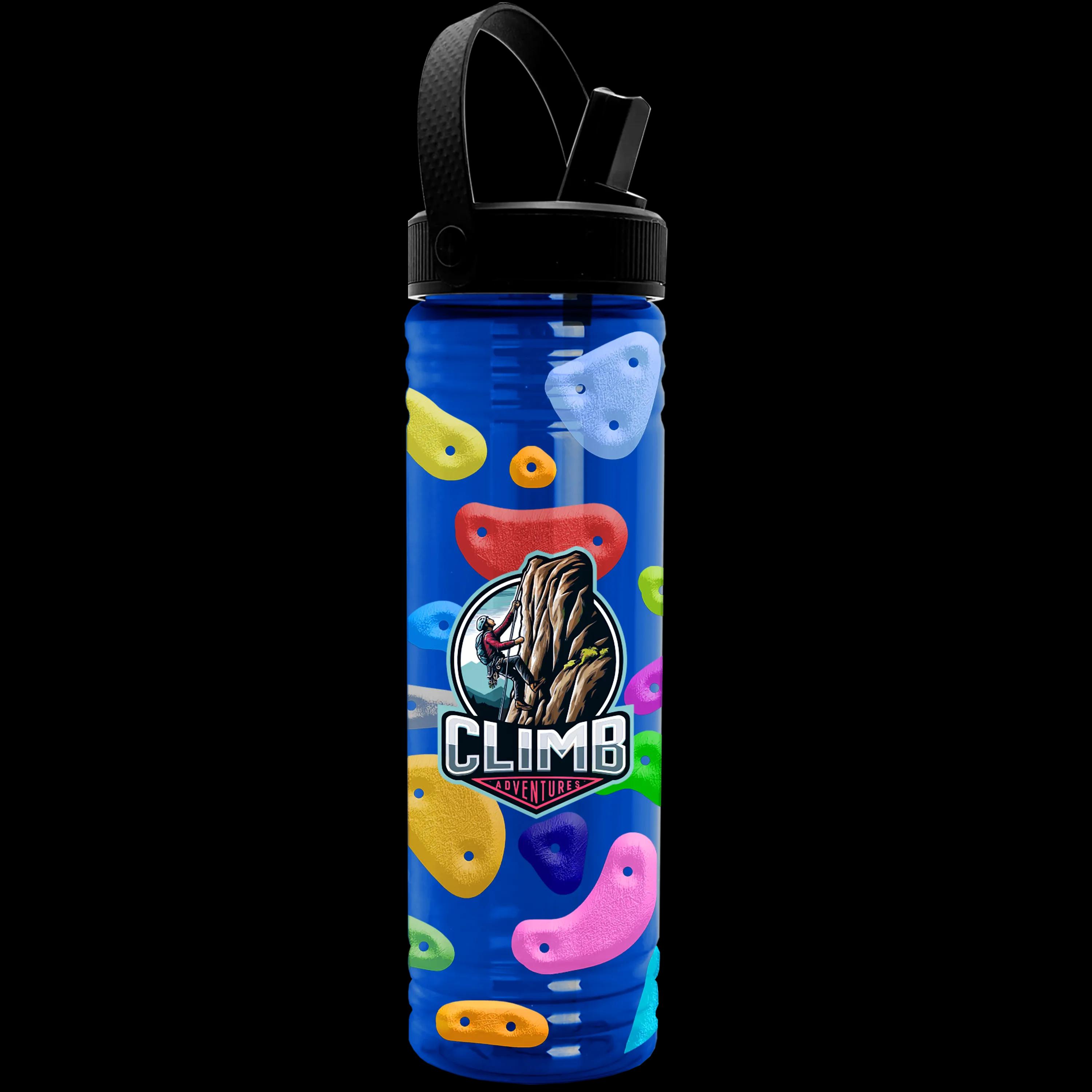 Garyline® Slim Fit RPET Bottle with Flip-Straw, Swivel-Handle Lid - 24 oz. 15 of 45