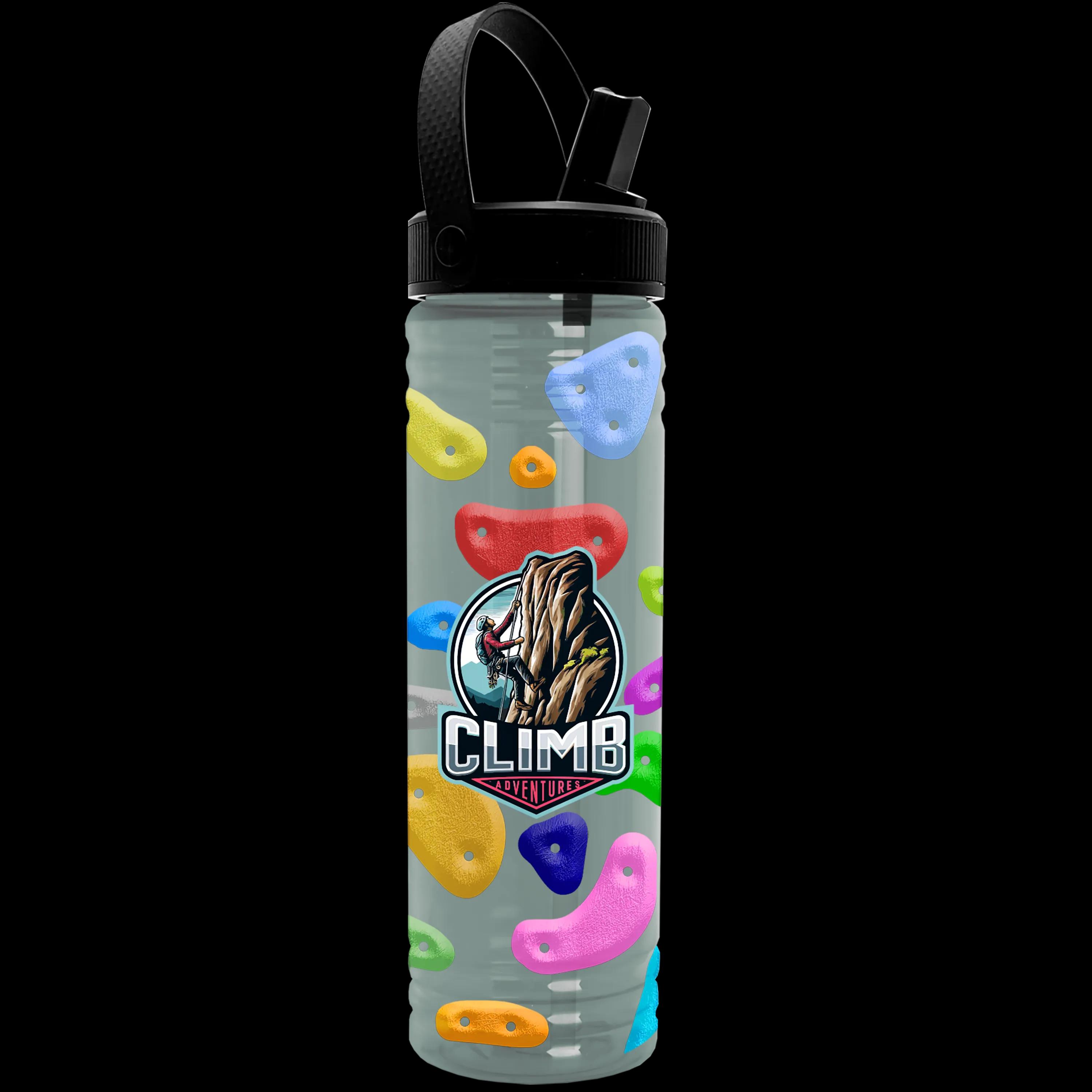 Garyline® Slim Fit RPET Bottle with Flip-Straw, Swivel-Handle Lid - 24 oz. 13 of 45