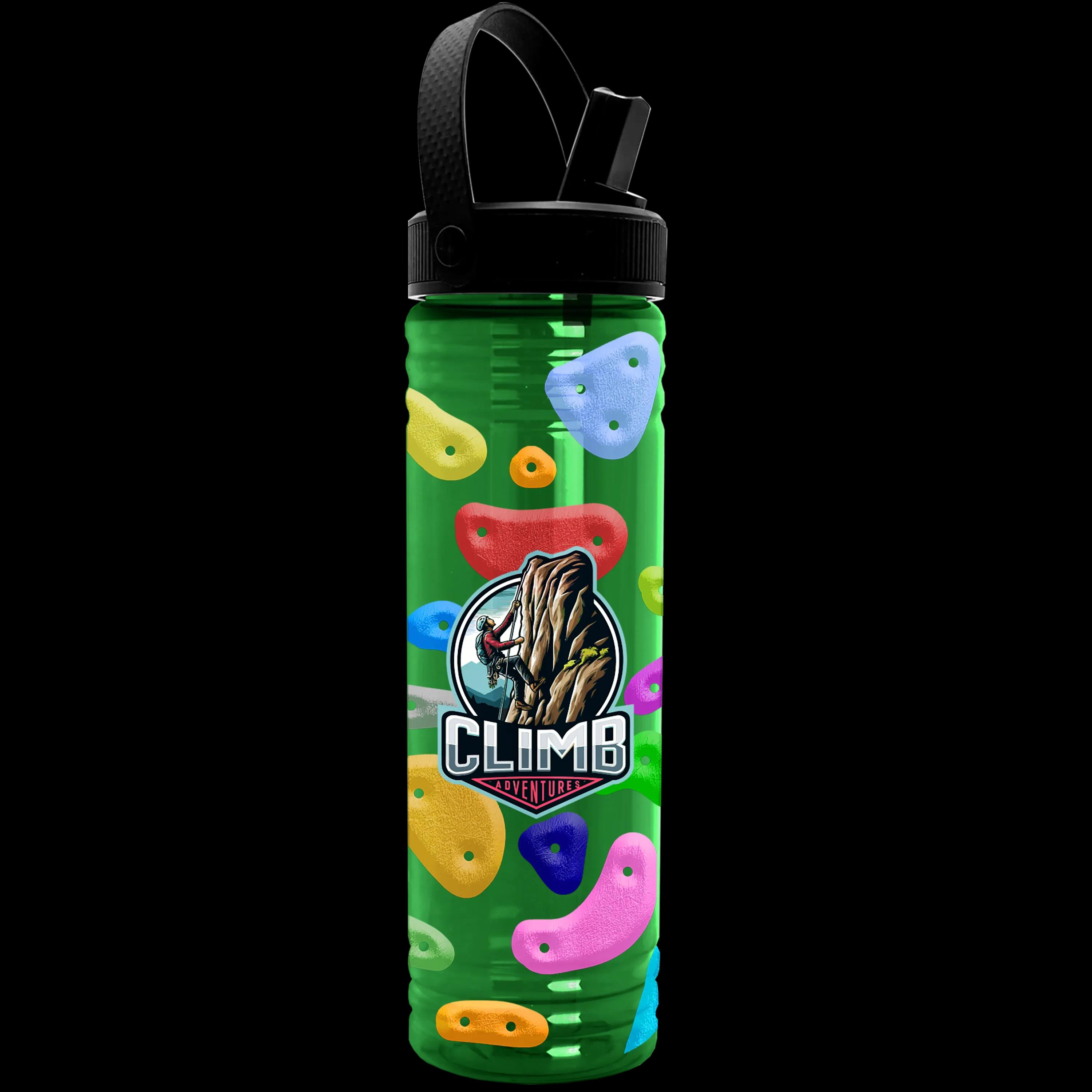 Garyline® Slim Fit RPET Bottle with Flip-Straw, Swivel-Handle Lid - 24 oz. 8 of 45