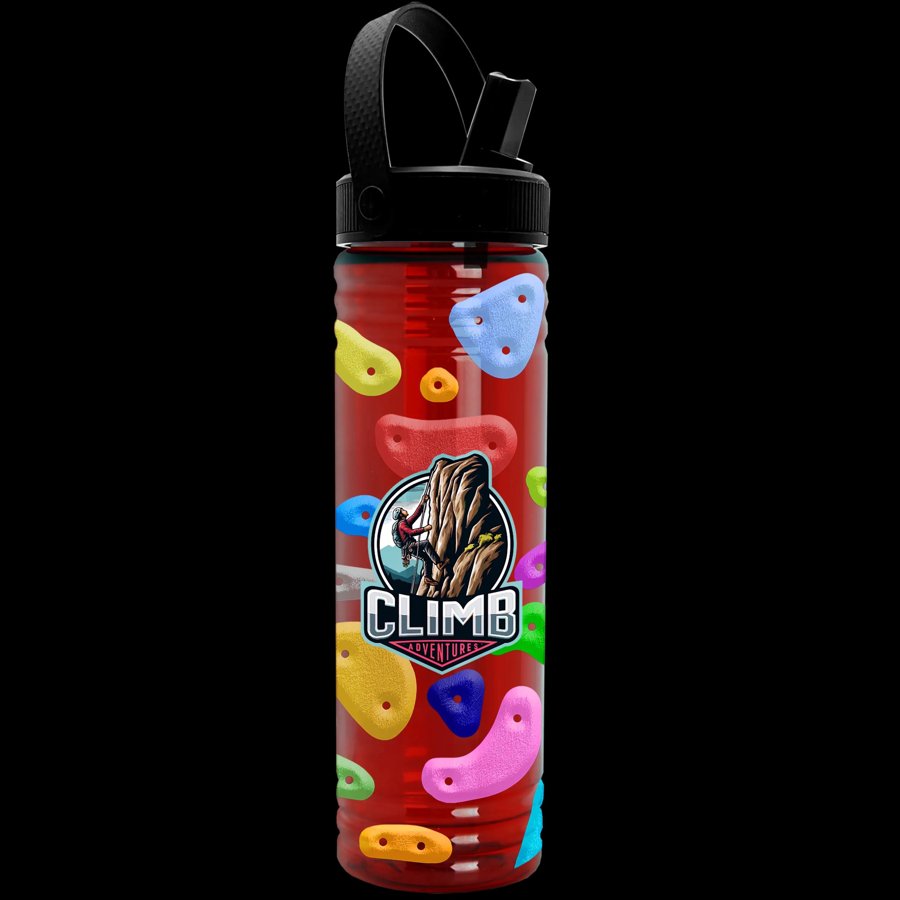 Garyline® Slim Fit RPET Bottle with Flip-Straw, Swivel-Handle Lid - 24 oz. 17 of 45