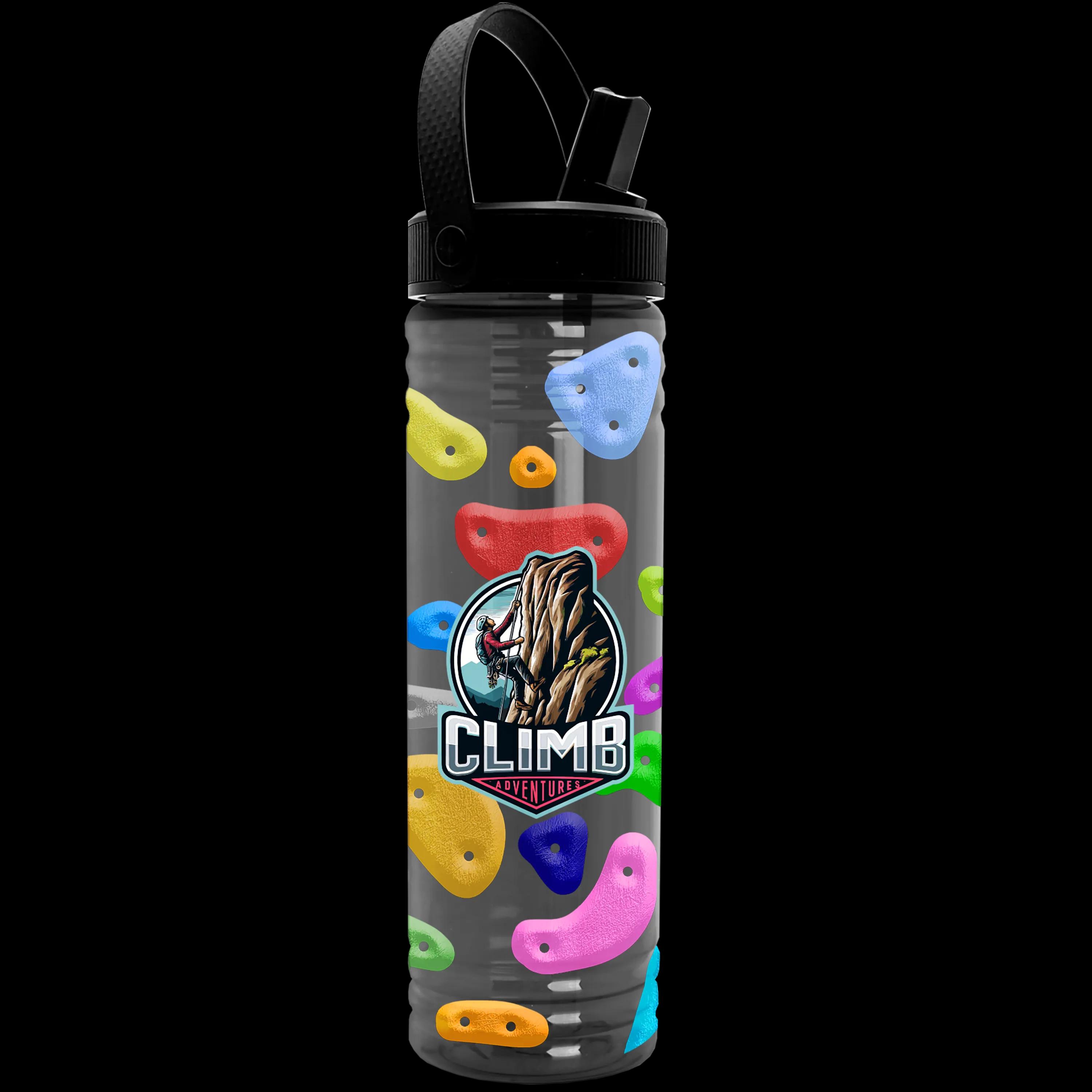 Garyline® Slim Fit RPET Bottle with Flip-Straw, Swivel-Handle Lid - 24 oz. 6 of 45