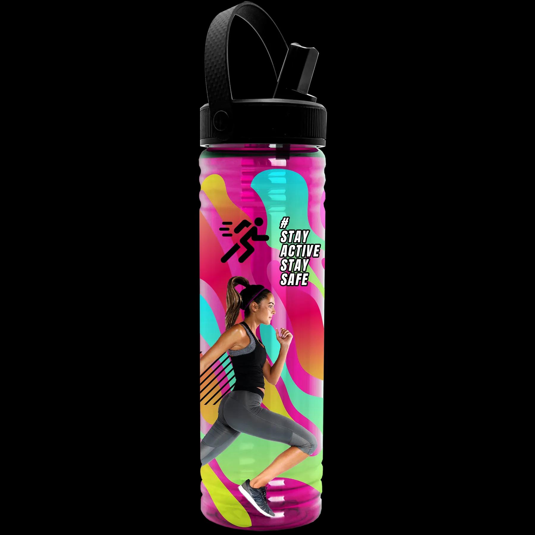 Garyline® Slim Fit RPET Bottle with Flip-Straw, Swivel-Handle Lid - 24 oz. 37 of 45