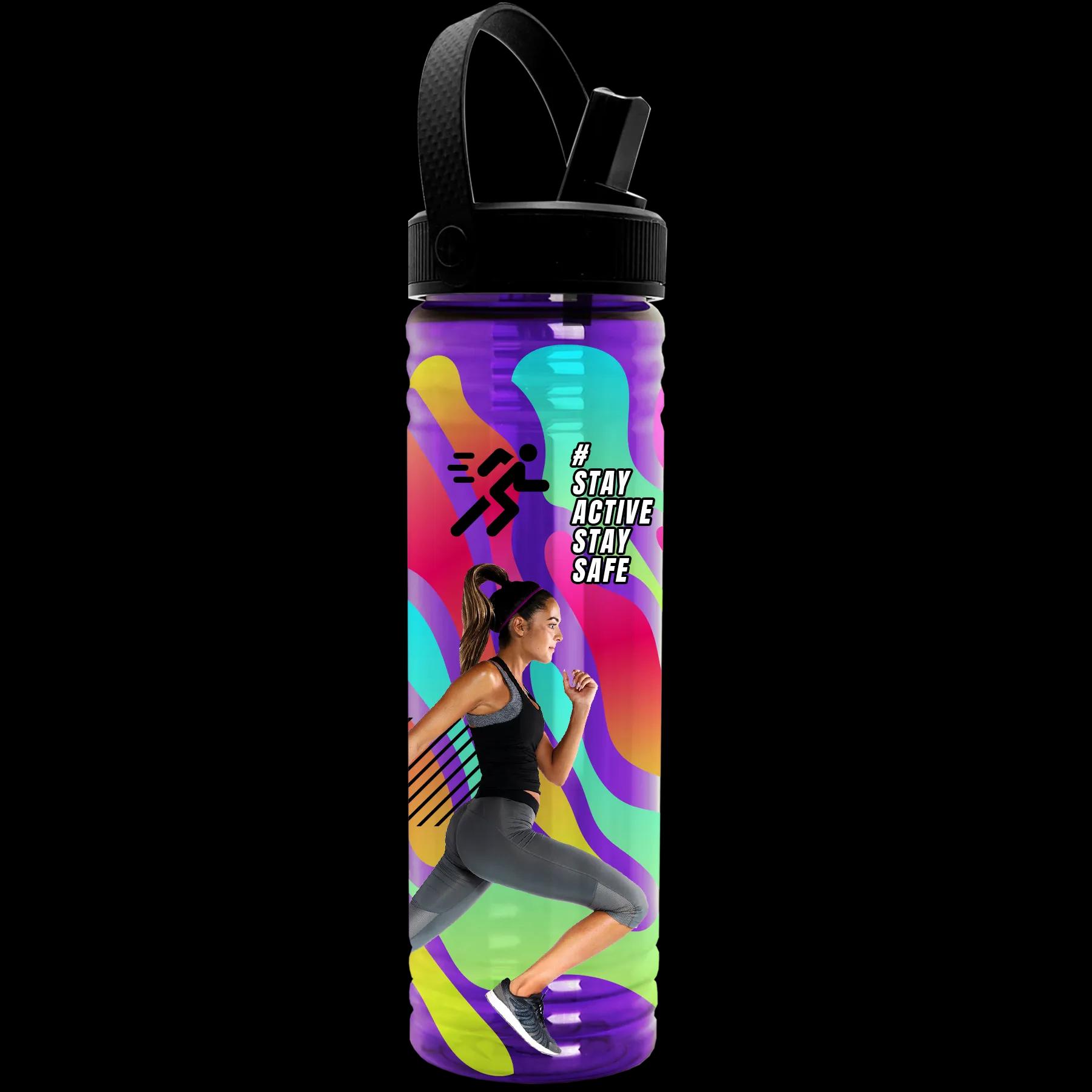 Garyline® Slim Fit RPET Bottle with Flip-Straw, Swivel-Handle Lid - 24 oz. 39 of 45