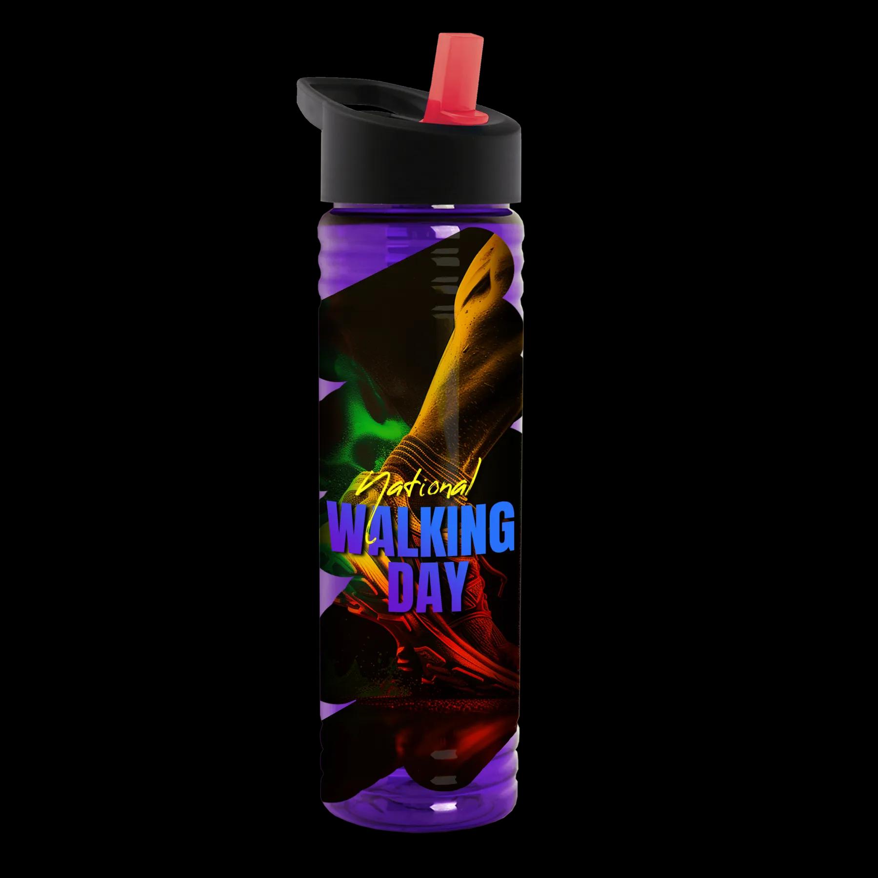 Garyline® Slim Fit RPET Bottle with Flip-Straw Lid - 24 oz. 249 of 292