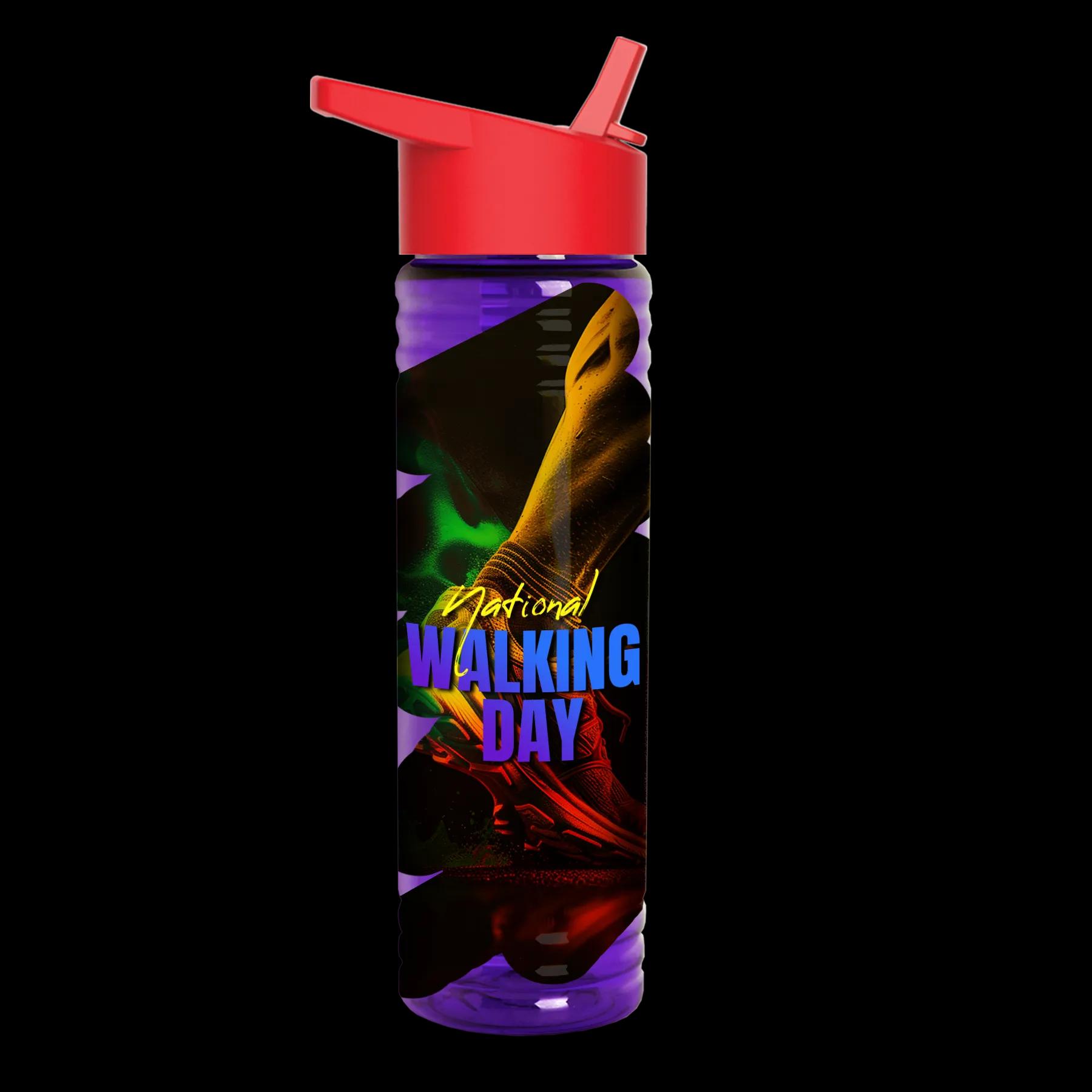 Garyline® Slim Fit RPET Bottle with Flip-Straw Lid - 24 oz. 255 of 292