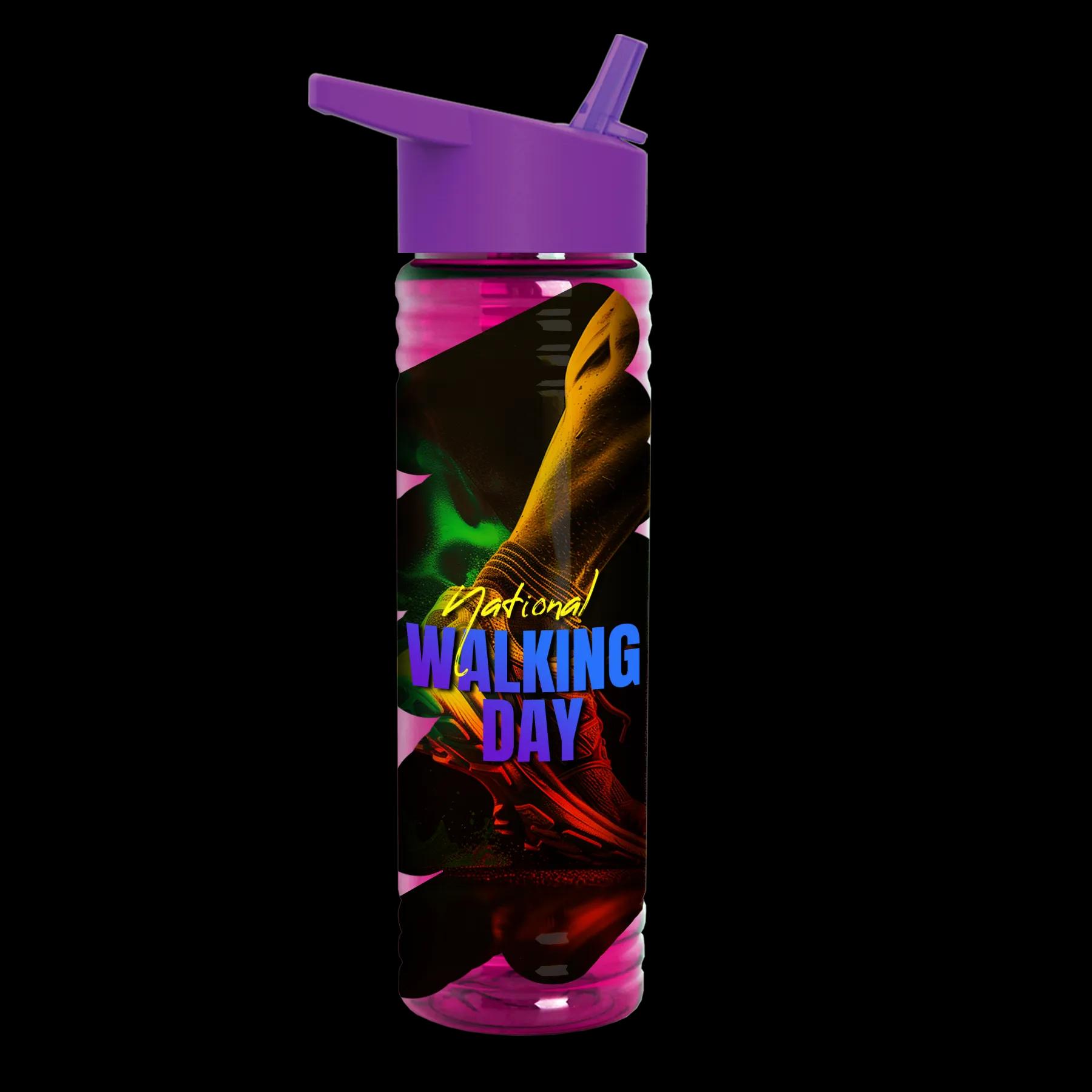 Garyline® Slim Fit RPET Bottle with Flip-Straw Lid - 24 oz. 219 of 292