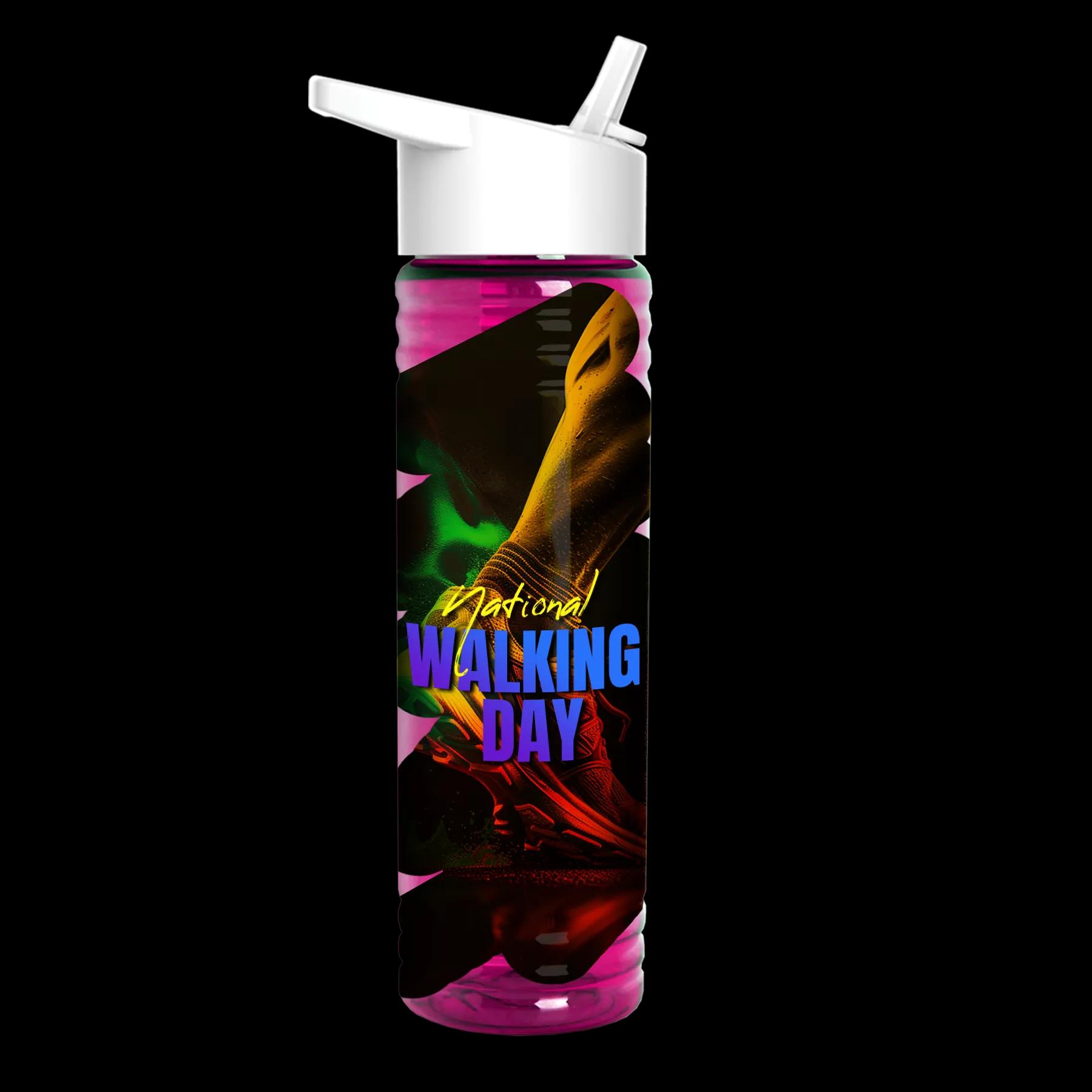 Garyline® Slim Fit RPET Bottle with Flip-Straw Lid - 24 oz. 221 of 292
