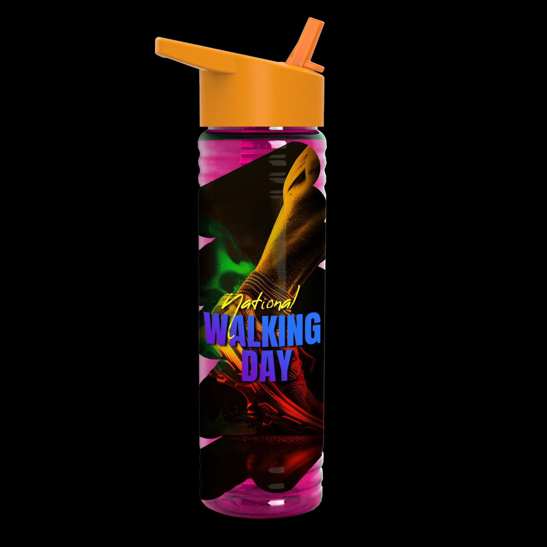 Garyline® Slim Fit RPET Bottle with Flip-Straw Lid - 24 oz. 213 of 292