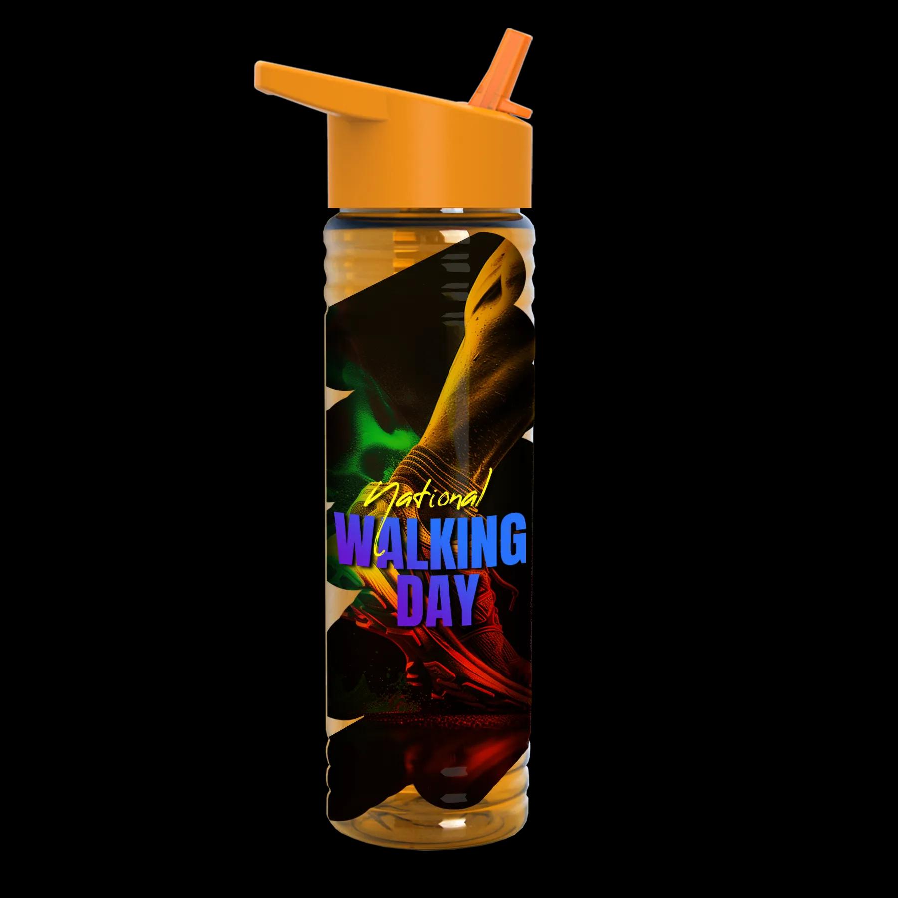 Garyline® Slim Fit RPET Bottle with Flip-Straw Lid - 24 oz. 233 of 292