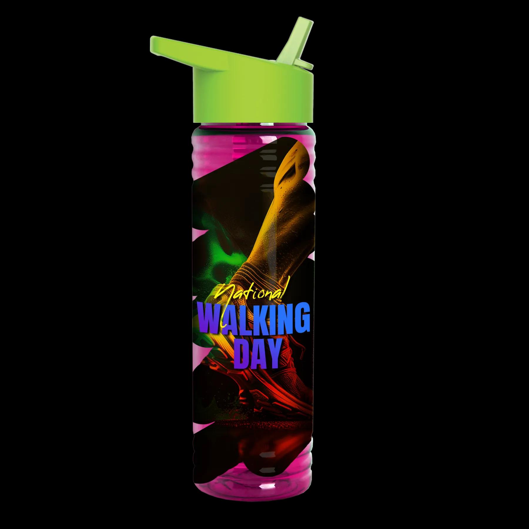 Garyline® Slim Fit RPET Bottle with Flip-Straw Lid - 24 oz. 211 of 292