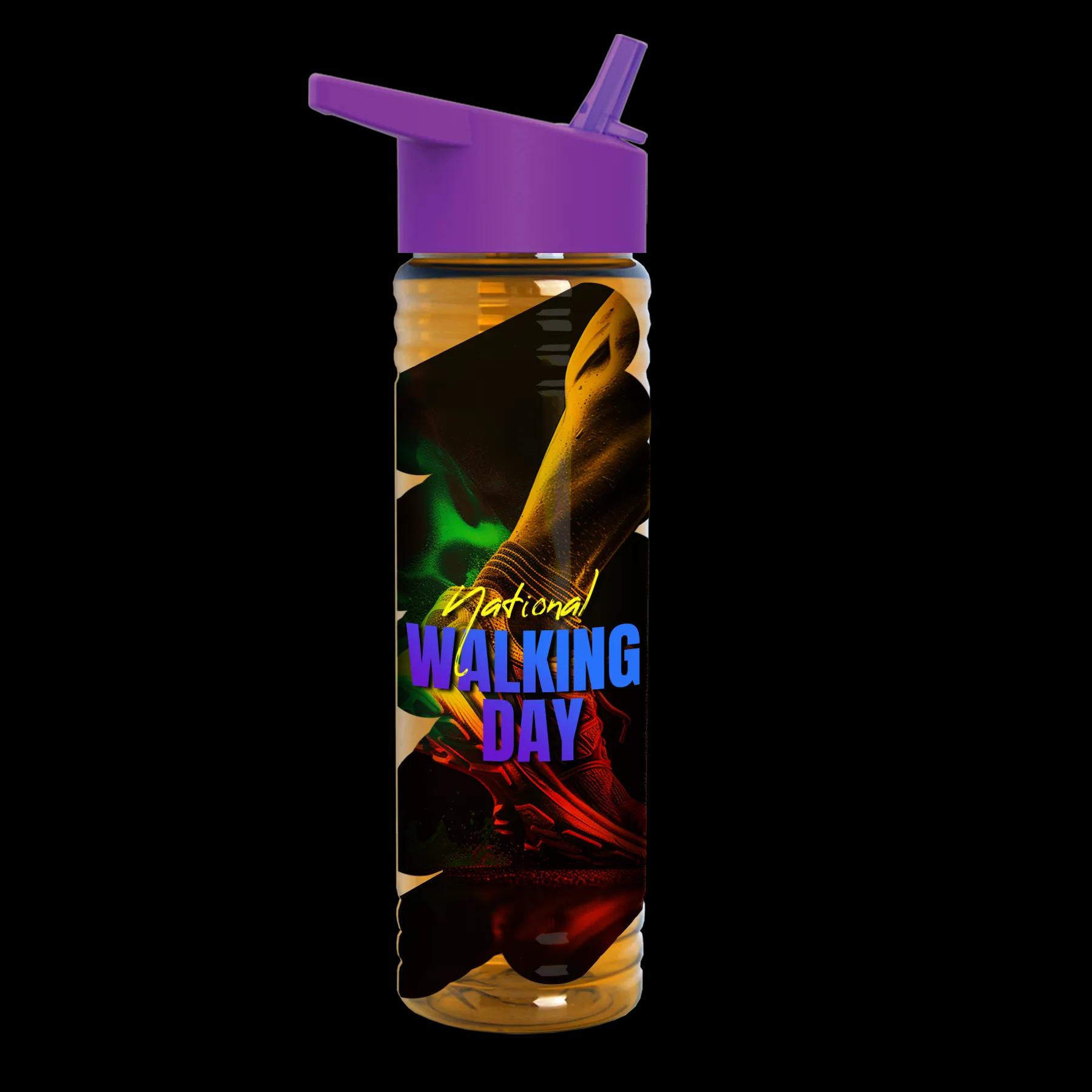 Garyline® Slim Fit RPET Bottle with Flip-Straw Lid - 24 oz. 239 of 292