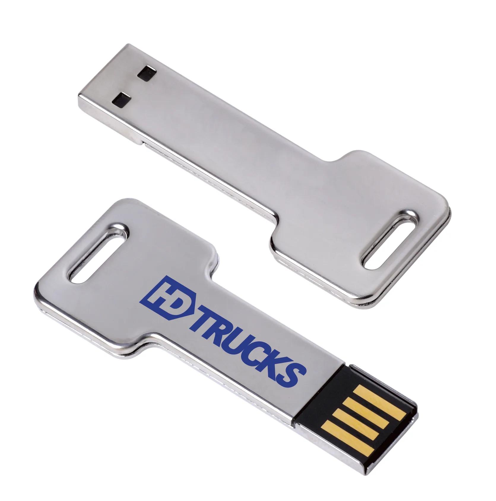 16 GB Silver Key USB 2.0 Flash Drive 2 of 3