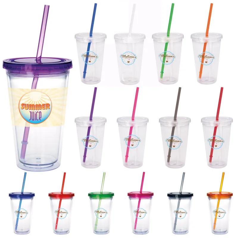 Clear Tumbler with Colored Lid - 18 oz.