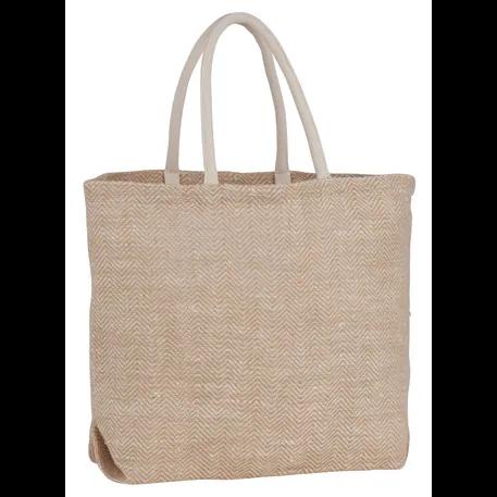 Herringbone Jute Tote 4 of 5