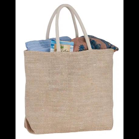 Herringbone Jute Tote 5 of 5