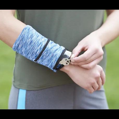 Cooling Heathered Wrist Band with Pocket 1 of 2