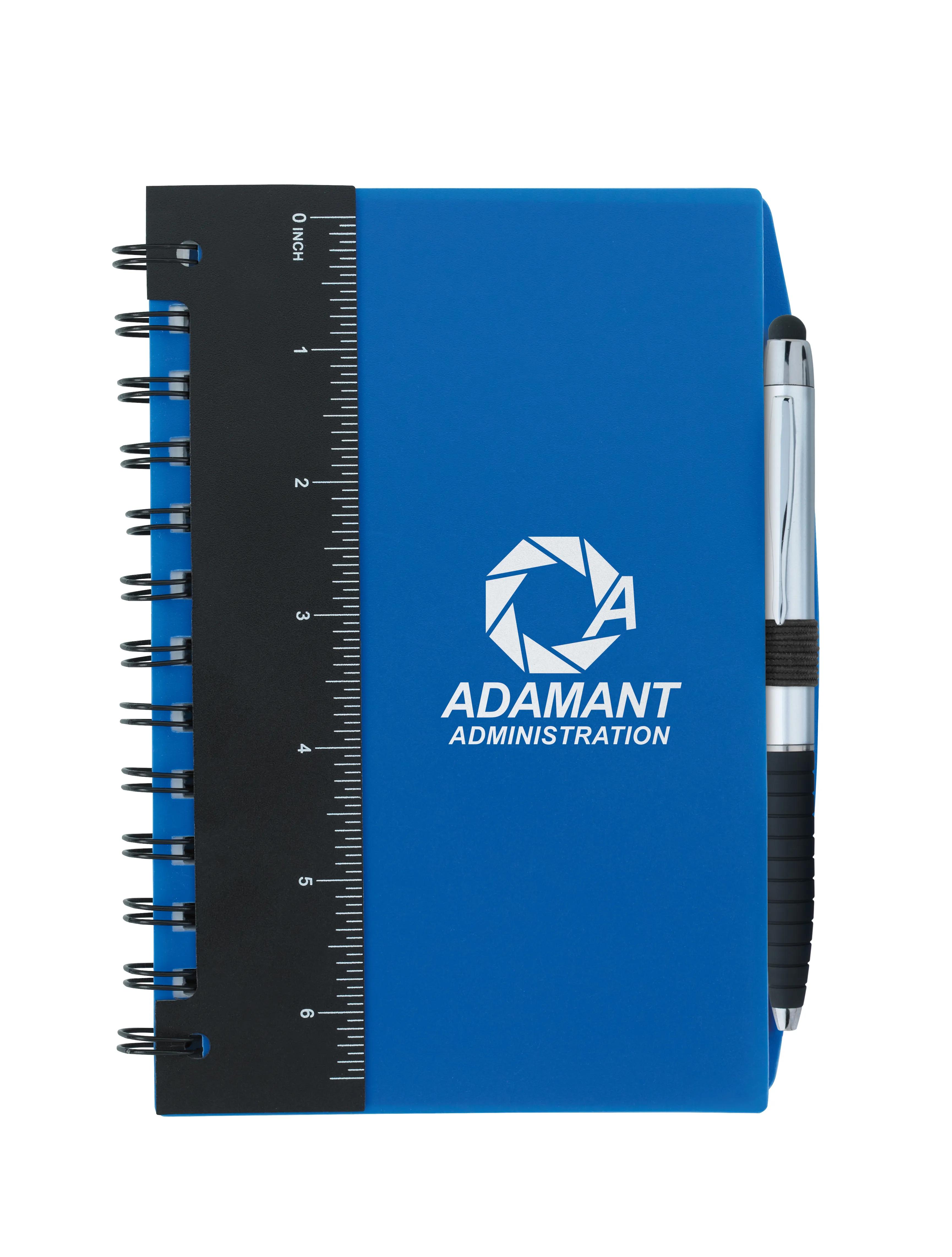 5” x 7” Ruler Notebook with Flags and Stylus Pen 11 of 11