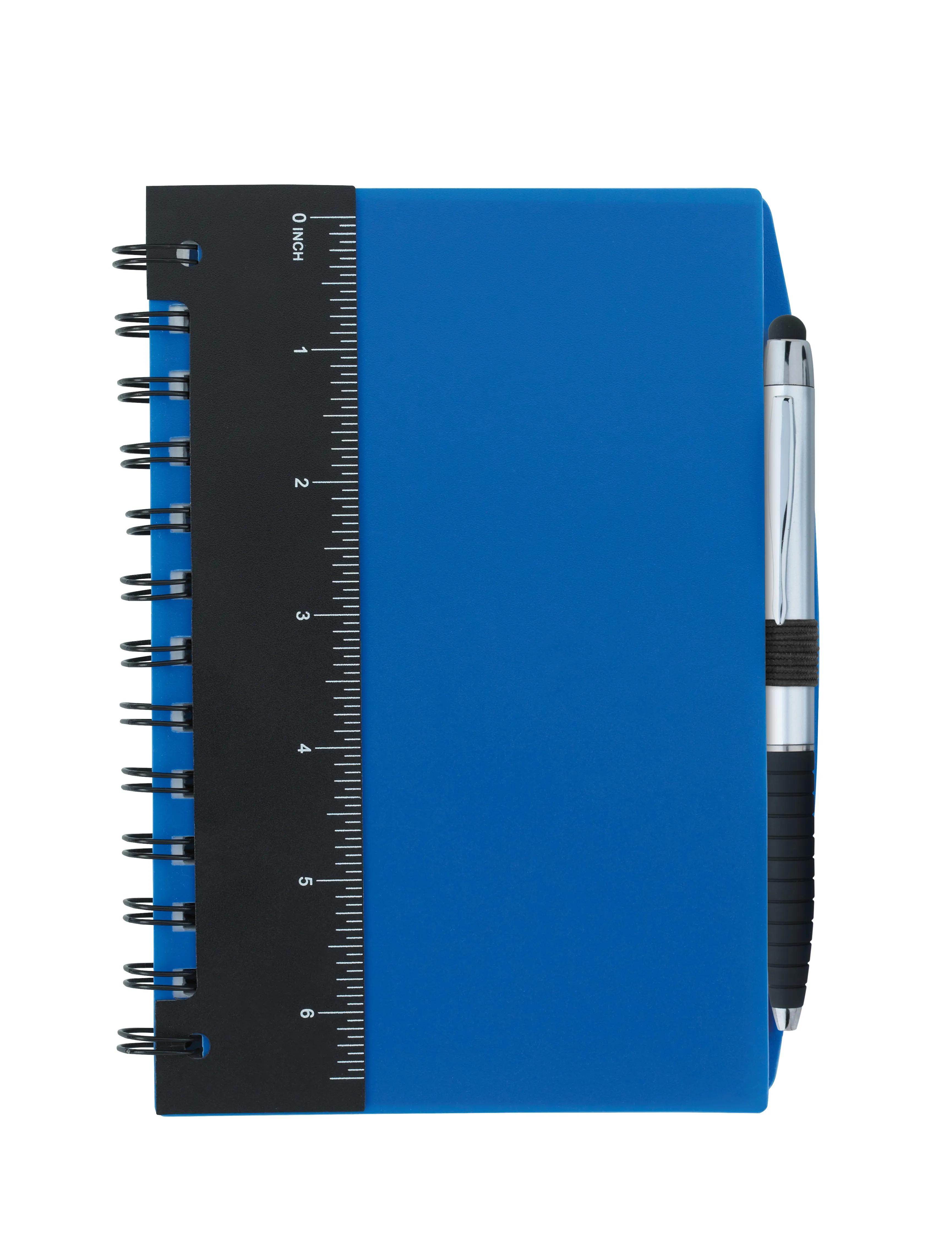 5” x 7” Ruler Notebook with Flags and Stylus Pen 1 of 11