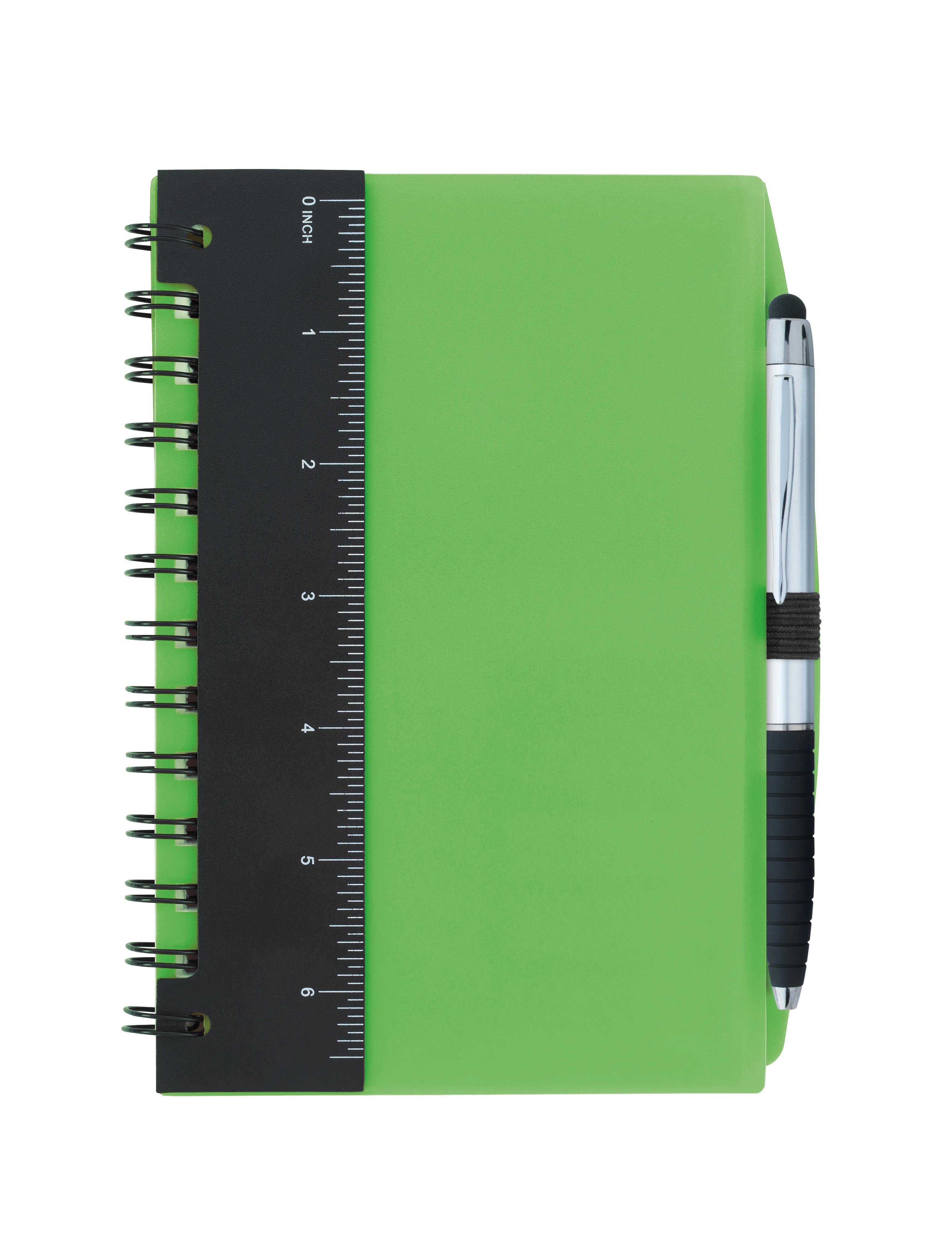 5” x 7” Ruler Notebook with Flags and Stylus Pen 3 of 11
