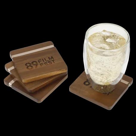 Graze Wood and Metal Coaster Set 1 of 7
