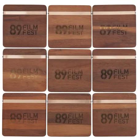 Graze Wood and Metal Coaster Set 4 of 7