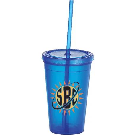 Iceberg 16oz Double-Wall Tumbler w/Straw