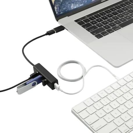 Aluminum 4-Port USB 3.0 Hub with Type C Adapter 1 of 3