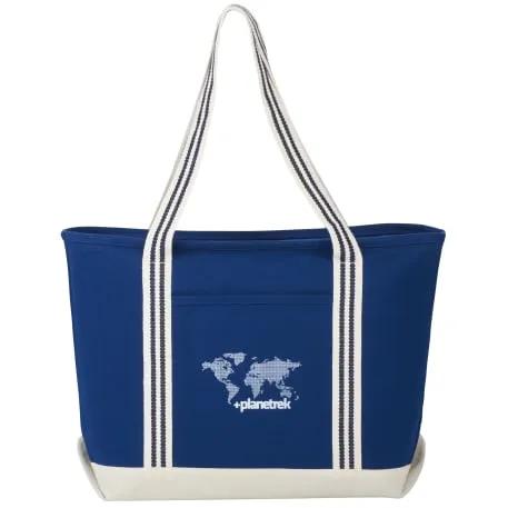 Atlantic Stripe 20oz Cotton Zippered Boat Tote