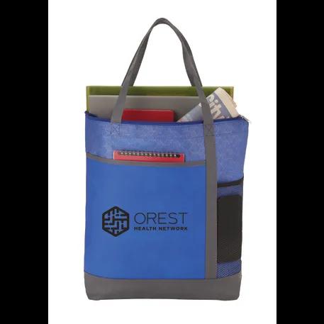 Chrome Non-Woven Zipper Convention Tote 1 of 11