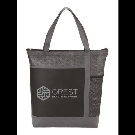 Chrome Non-Woven Zipper Convention Tote 1 of 11