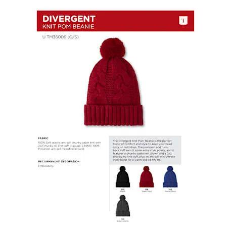 Unisex DIVERGENT Knit Pom Beanie 6 of 12