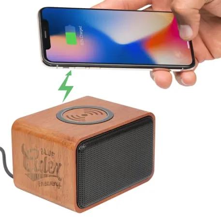 Wood Bluetooth Speaker with Wireless Charging Pad 7 of 11