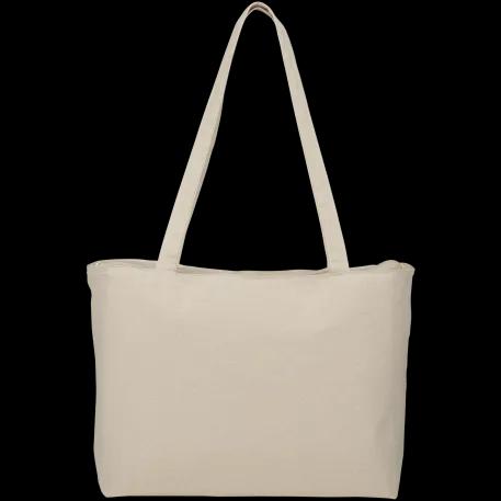 Zippered 12oz Cotton Canvas Shopper Tote 1 of 5