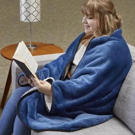 Oversized Wearable WFH Cozy Fleece Sherpa Blanket 20 of 24