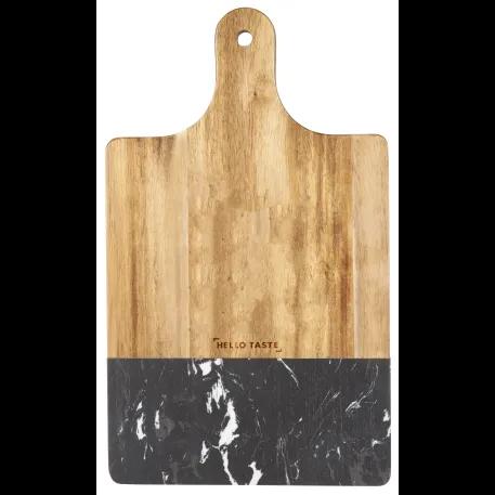 Black Marble and Wood Cutting Board