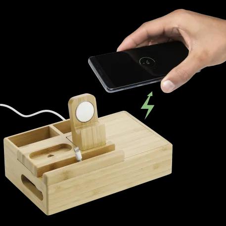 Bamboo Fast Wirelsss Charging Dock Station 6 of 13