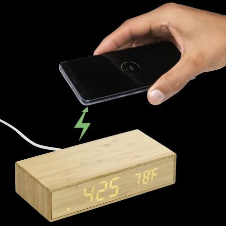 Bamboo Wireless Charging Desk Clock 9 of 13