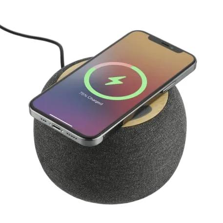 Garm Fabric & Bamboo Speaker with Wireless Chargin 1 of 8