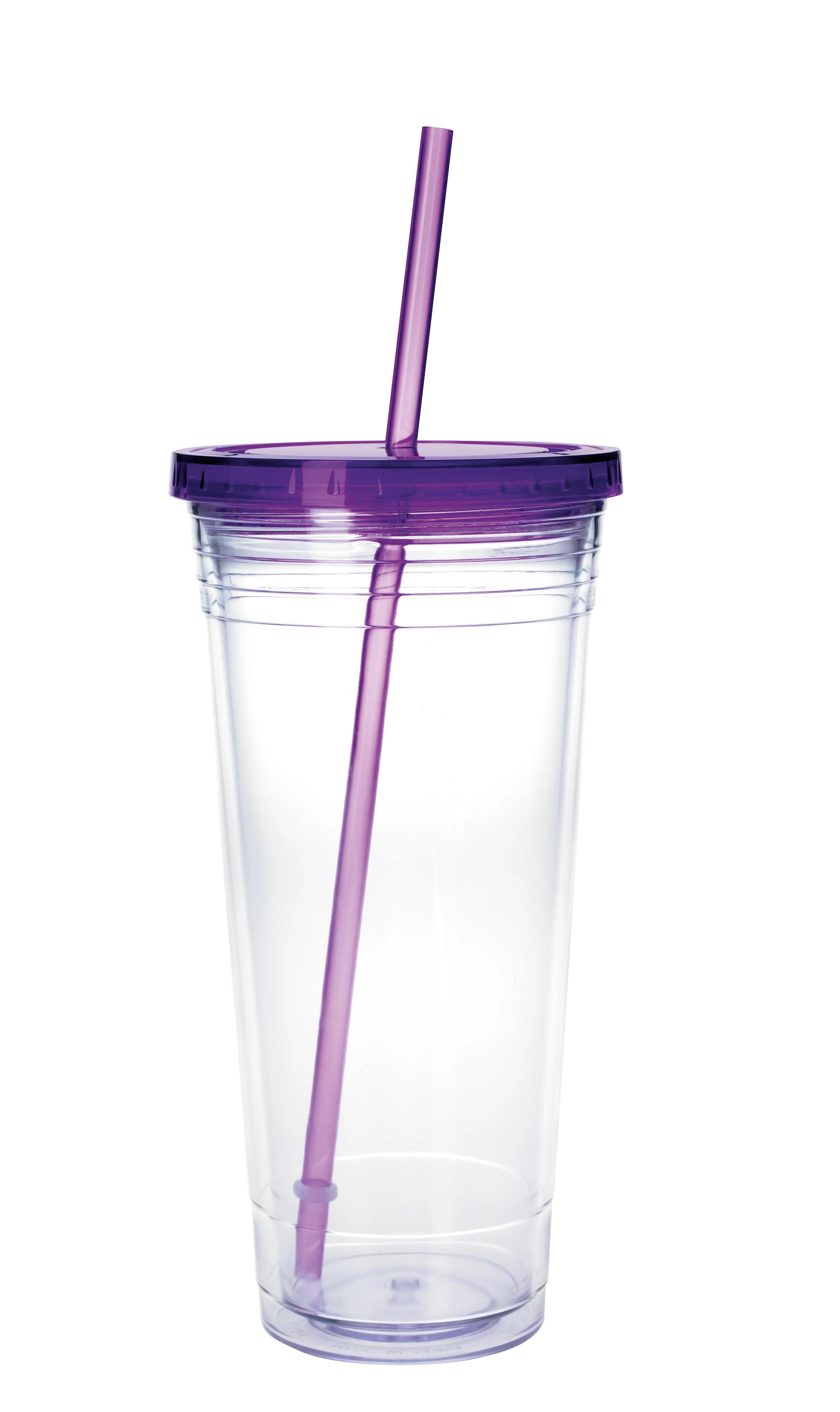 Clear Tumbler with Colored Lid - 24 oz.