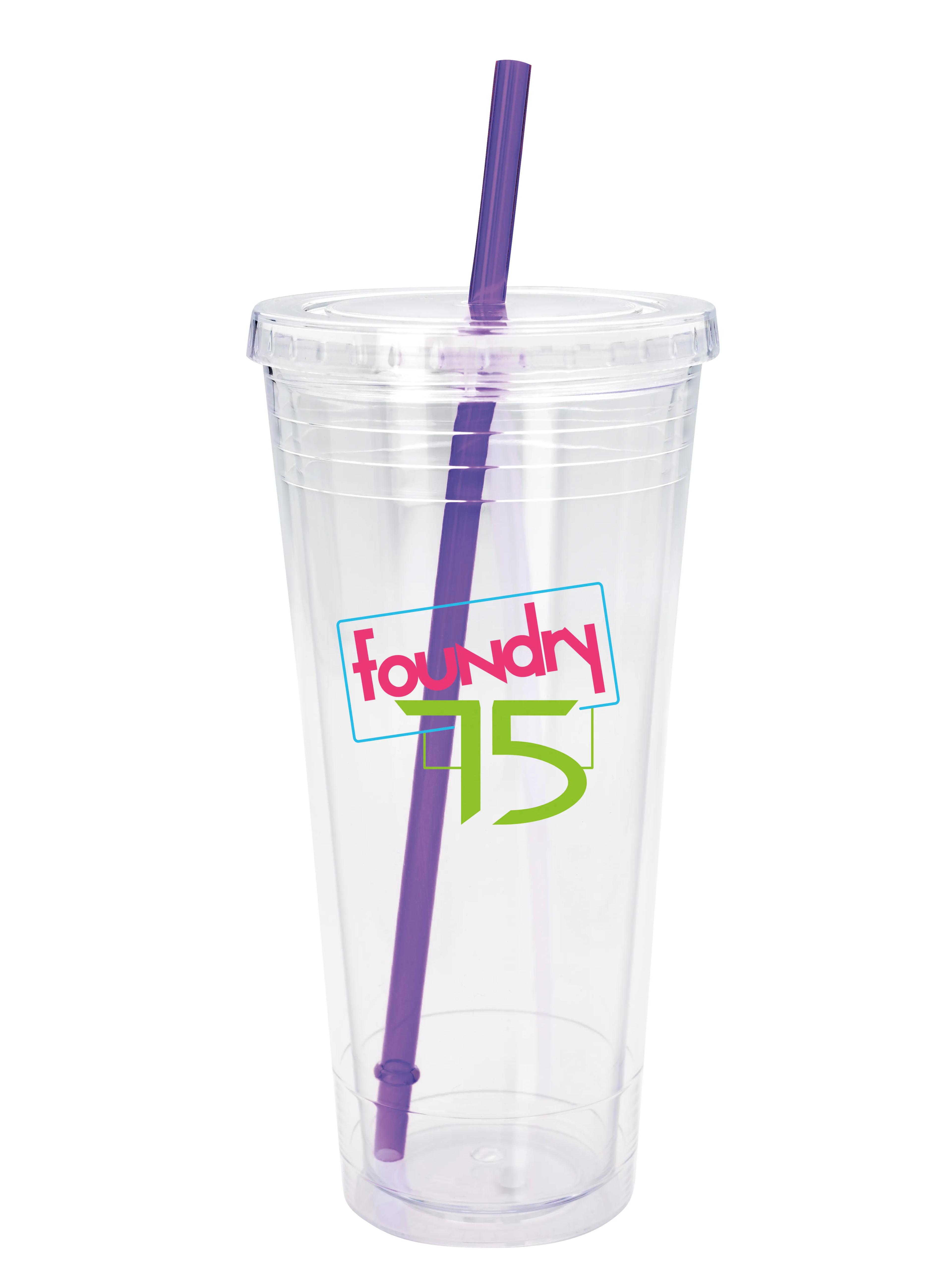 Clear Tumbler with Colored Lid - 24 oz. 18 of 28