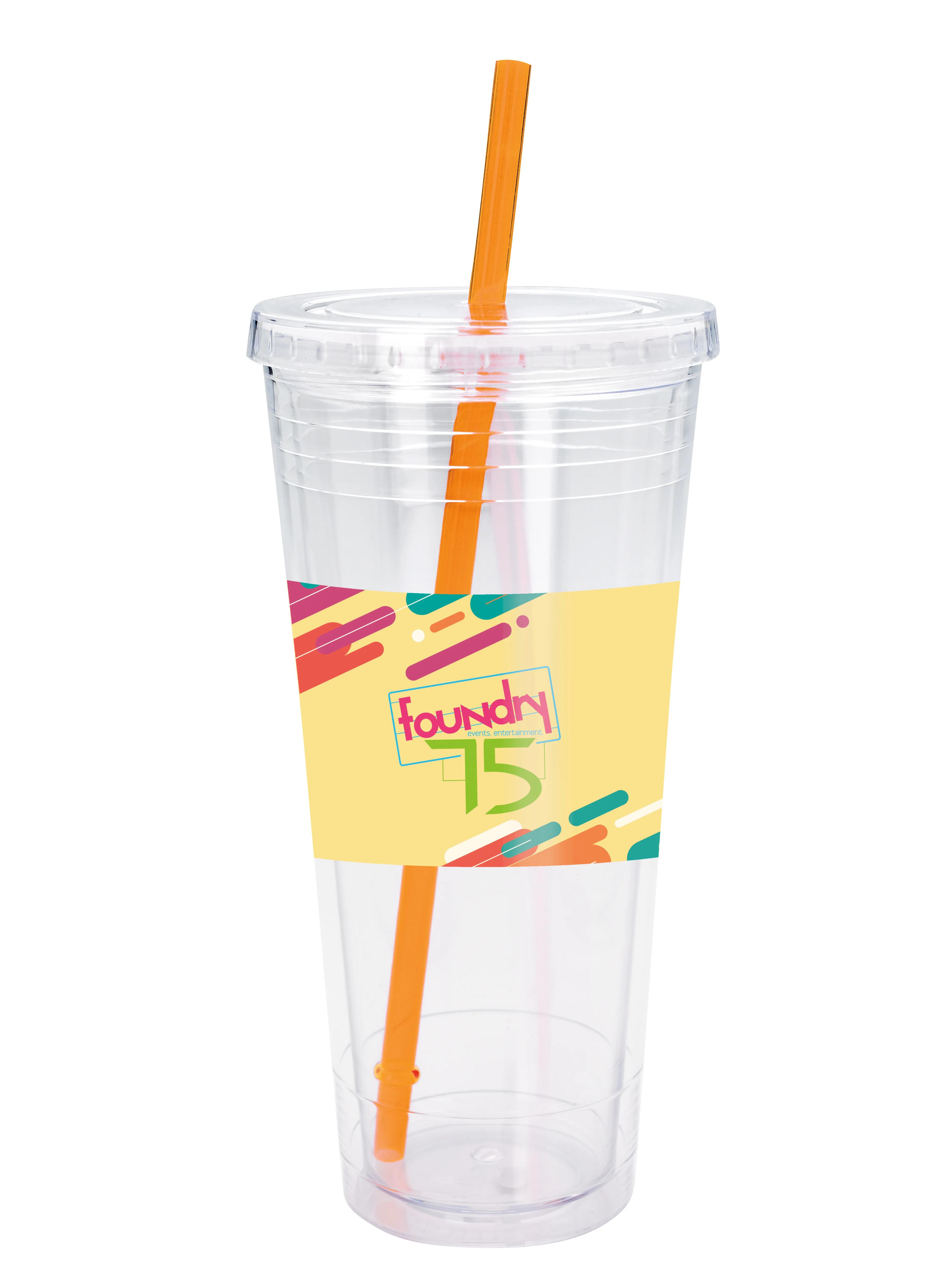 Clear Tumbler with Colored Lid - 24 oz. 16 of 28