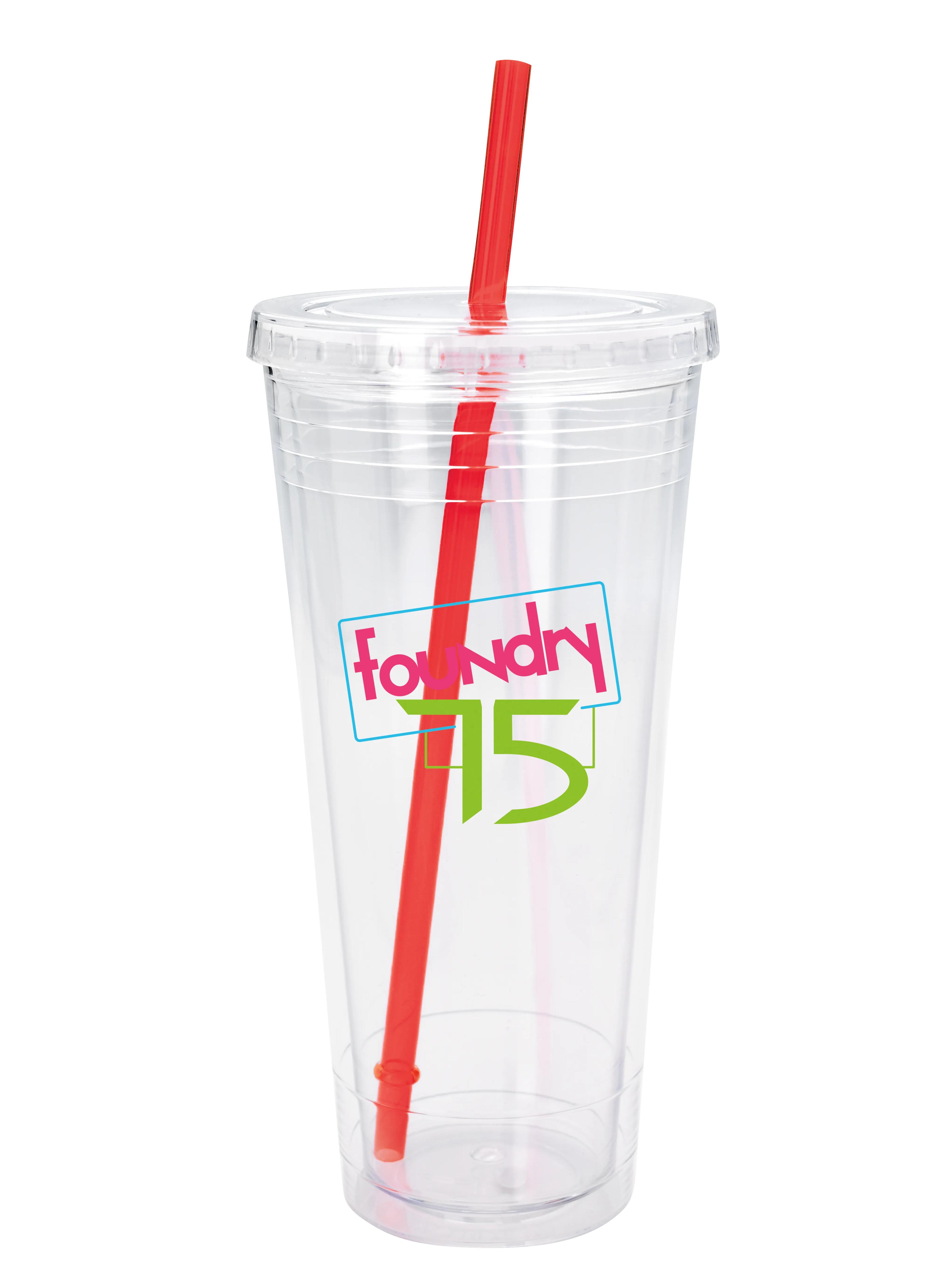 Clear Tumbler with Colored Lid - 24 oz. 20 of 28