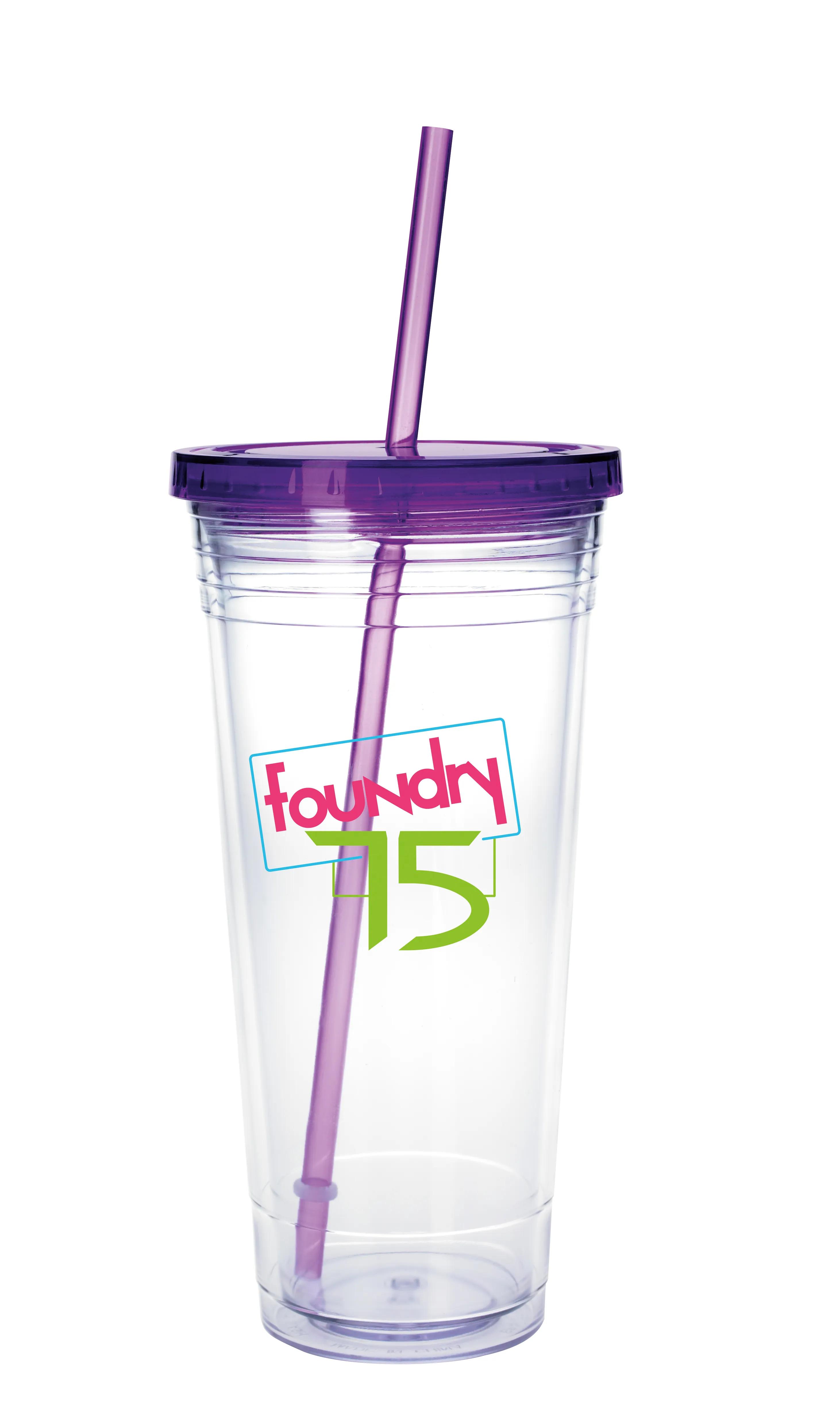 Clear Tumbler with Colored Lid - 24 oz. 15 of 28