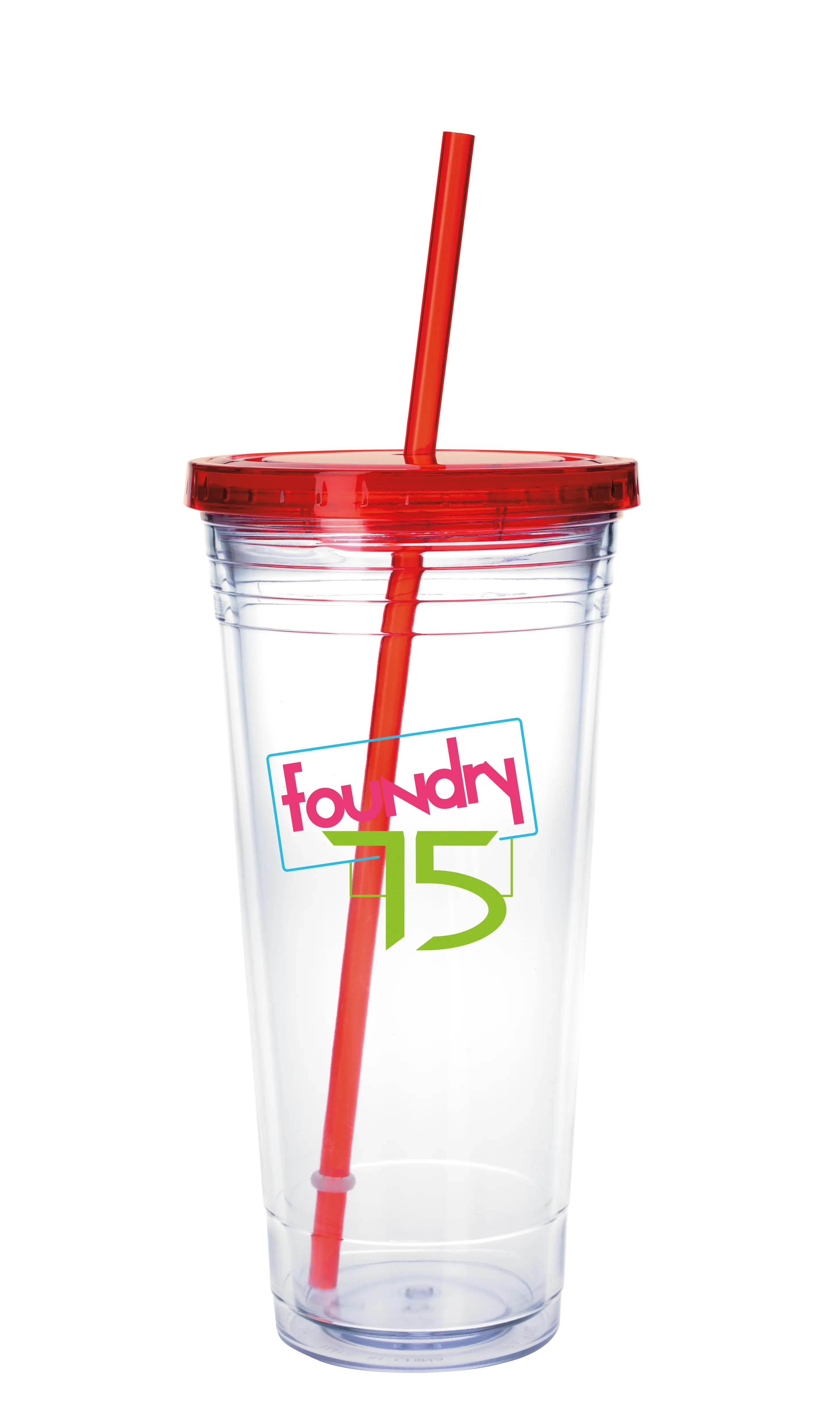 Clear Tumbler with Colored Lid - 24 oz. 16 of 28