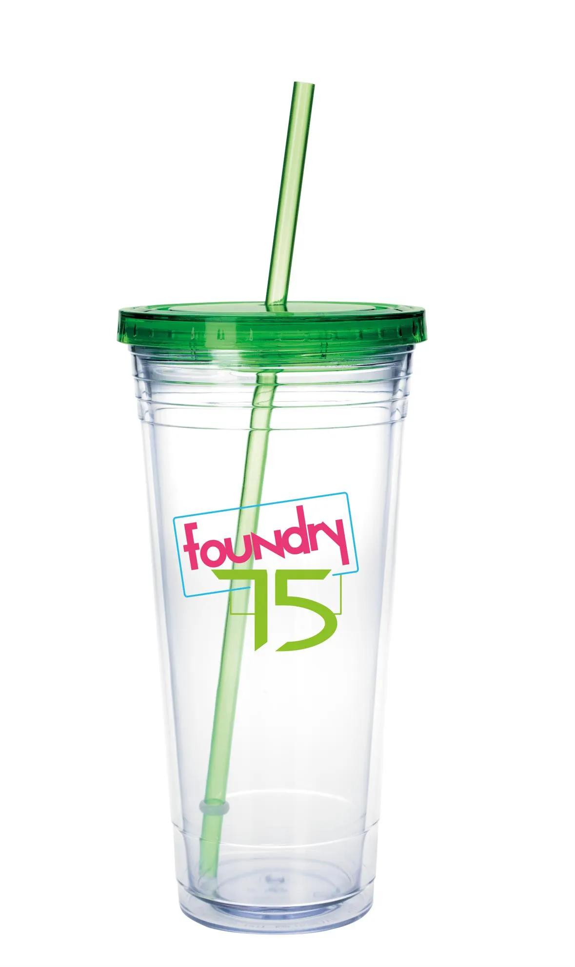 Clear Tumbler with Colored Lid - 24 oz. 10 of 36