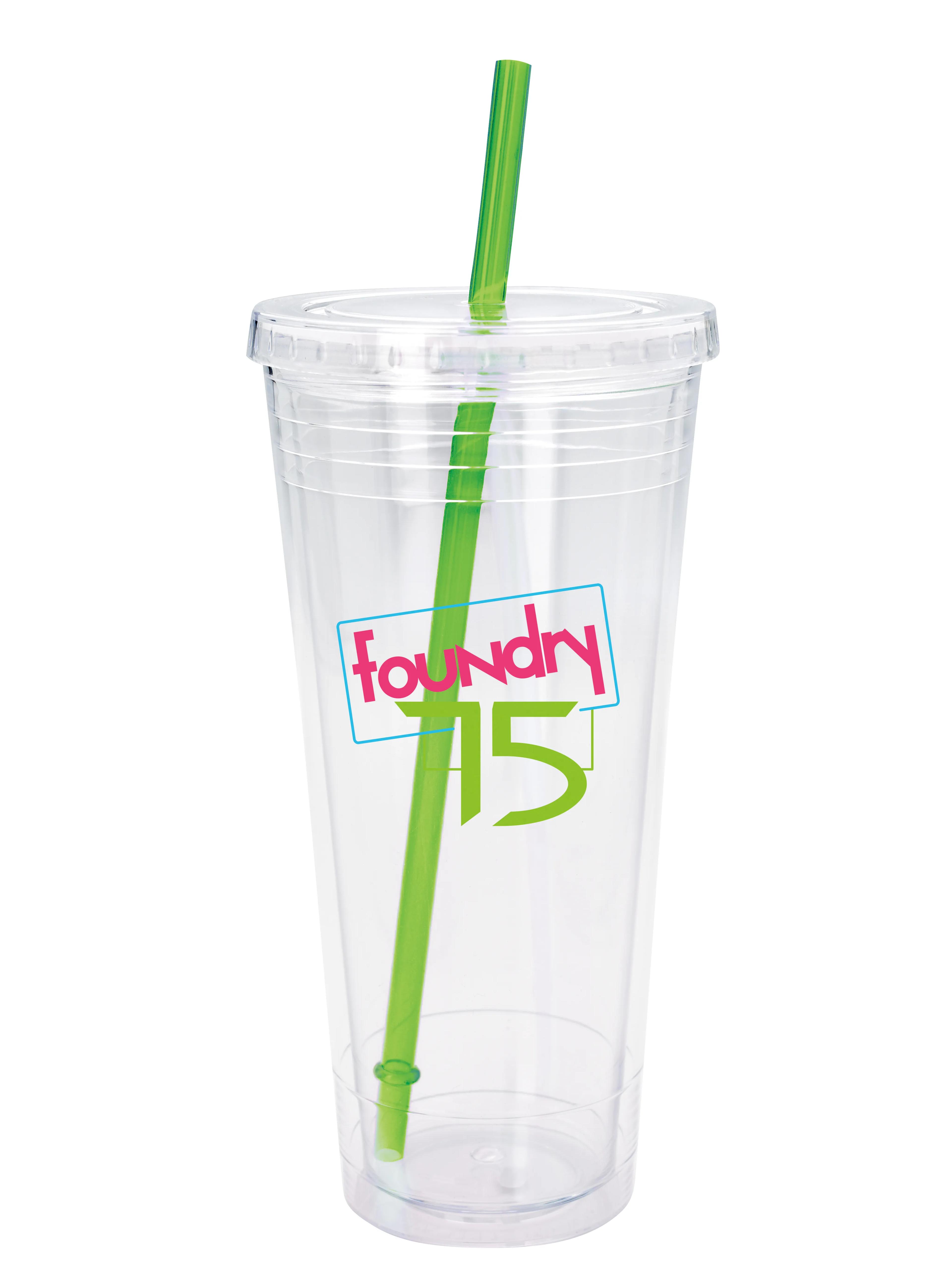 Clear Tumbler with Colored Lid - 24 oz. 24 of 36